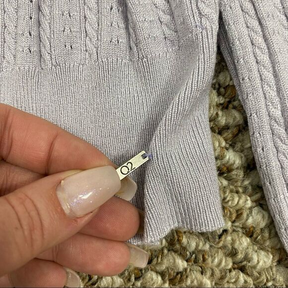 Set of 2 Promesa Borderline Striped Rib-Knit Cropped Sweater & Q2 Lavender Knit - Picture 8 of 12